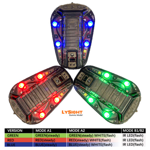 LySight HEL-STAR 6 Tactical Helmet Strobe Light with LySight HEL-STAR 6 Tactical Helmet Strobe Light with Velcro